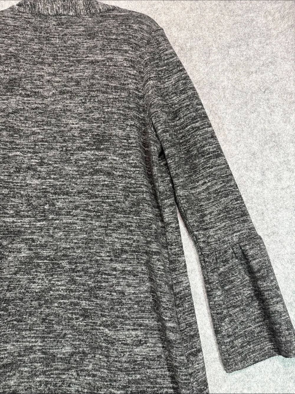 Soft Surroundings Cardigan - Womens L - Charcoal Heather Open-Front Duster Comfy